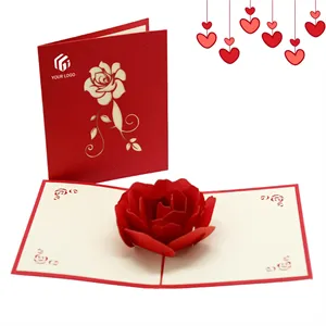 3D rose pop up greeting card for Valentine's day birthday