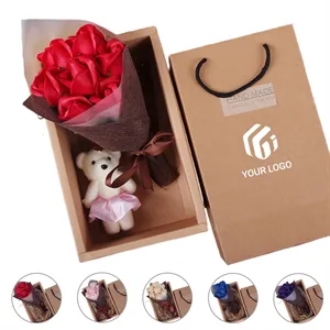 Floral birthday mom teacher gifts bath soap rose flower set