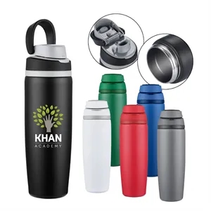 Custom Logo 25oz. Dual-Lid Vacuum Insulated Travel Tumbler