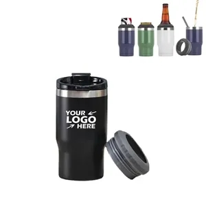 Custom Logo Stainless Steel Triple 4-in-1 Can Cooler and Tumbler