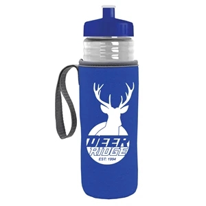 24 oz. Sports Bottle & Caddy - Push-Pull Lid