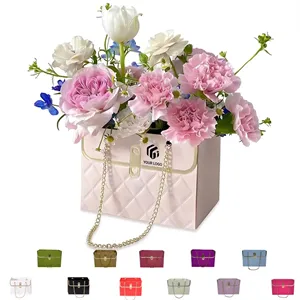 Weddings paper bouquets bag flower gift box with handle