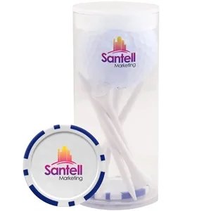 1-Ball 5-Tee Par Pack w/Poker Chip Ball Marker