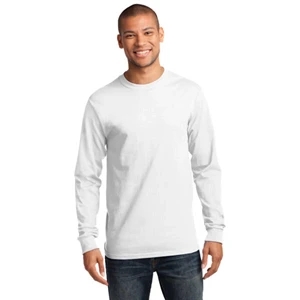 Port & Company Long Sleeve Essential T-Shirt - White/Neutral