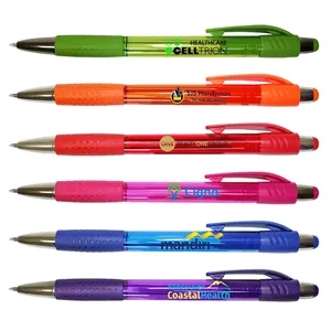 Mardi Gras Grip Pen, Blue Ink - Full Color Digital