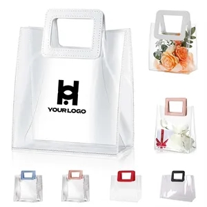 Clear plastic gift tote bags reusable for wedding, birthday