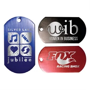 Metal Dog Tag with 23 1/2" Ball Chain, Laser Engraved
