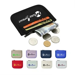 Slim Card Wallet With Zippered