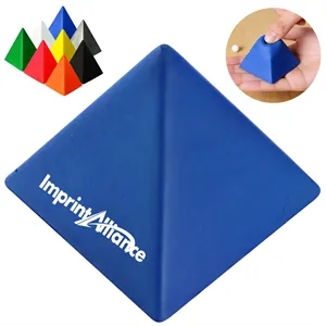 Custom Logo Pyramid Shaped PU Foam Stress Reliever Squeeze Toy