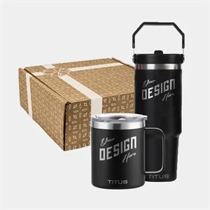 TiTUS® 30 oz Flip Straw Tumbler &12 oz. Mug Premium Gift Set
