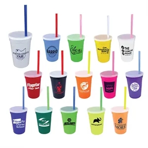 17 oz. Smooth Cup/Straw/Lid Set