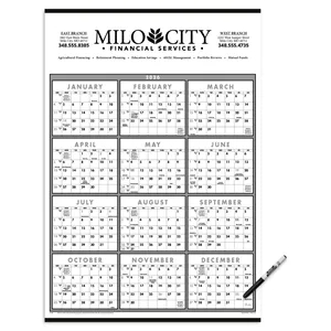 Triumph® Calendars Black & White Span-A-Year Laminated w/...