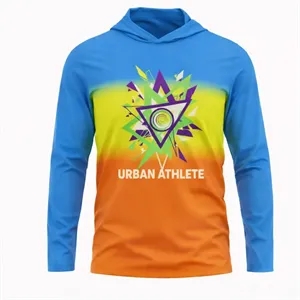 Custom Logo Long Sleeve Sublimated Hooded T Shirt Unisex