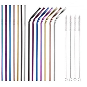 Single Stainless Steel Straw - Bent (6mm)