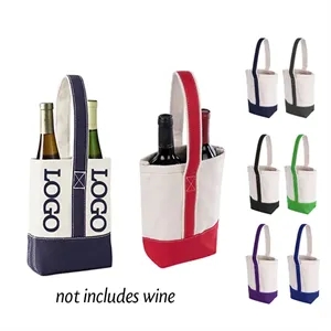 Double bottle canvas wine gifts bag