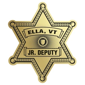 Sheriff Star Paper Lapel Sticker On Roll
