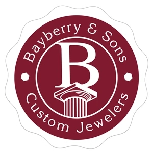 Round Special Occasion Roll Label w/Rippled Edge  1 1/4" dia