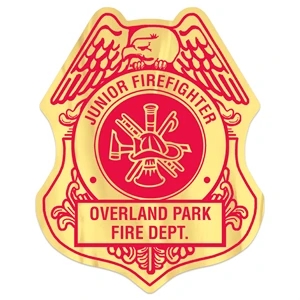 Firefighter Shield Paper Lapel Sticker On Roll