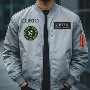 Custom Logo Lightweight Quilted-Lined Water-Resistant Bomber Jacket