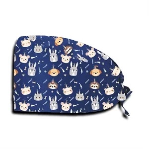 Custom Logo Custom 100% Cotton Scrub Caps for Women Men