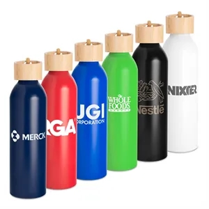 Meriden Sustainable Aluminum Bottle with Bamboo Lid &Cotton