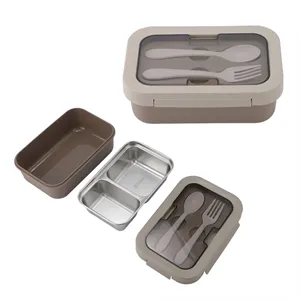 Bento Stainless Steel/PP Lunch Box With Utensils