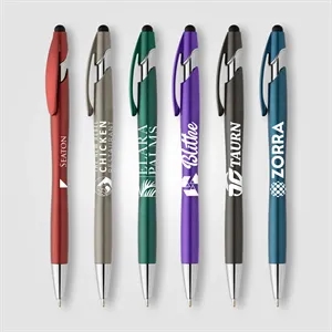 La Jolla Recycled Plastic Metallic Stylus Pen - Silkscreen