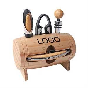 Wine Accessories Set In Barrel Shape