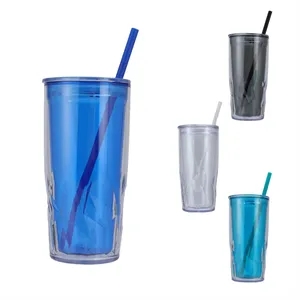 Custom Logo Luster 16 oz Recycled Acrylic Straw Tumbler
