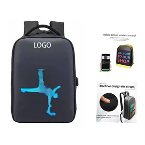 Custom Logo LED Backpack Motorcycle Backpack with 64x64 Screen BT