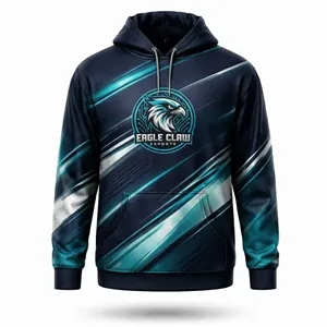 Custom Logo Sublimated Fleece Lining 8.3 Oz Kangaroo Hoodie