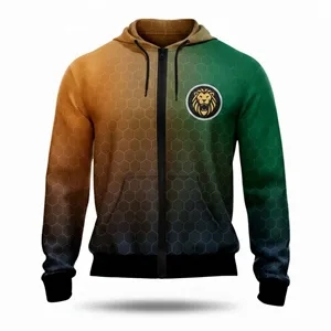 Custom Logo Sublimated Fleece Lining Performance Full Zip Hoodie 8.3 Oz