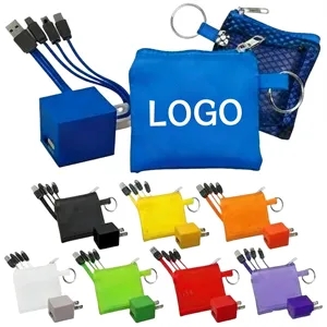 Travel Car Phone Charger 3in1 Data Cable Pouch