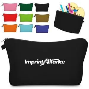 Classic Polyester Zippered Cosmetic Makeup Storage Pouch