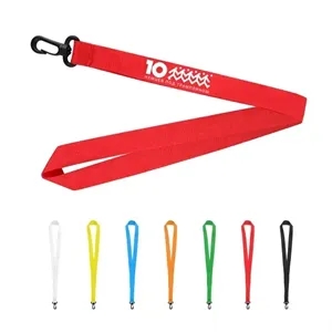 Custom Logo 3/4" Nylon Flat Badge Holder Lanyard Strap W/ Plastic J Hook