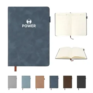 Custom Logo A5 PU Leather Journal Notebook w/ Pen Holder 200 Lined Pages