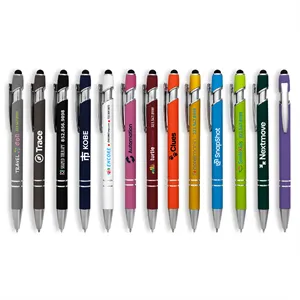 Custom Logo Alexandria Stylus Satin Soft Touch Click Metal Pen