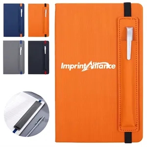 Custom Logo A5 Size Notebook with Pen Holder and Elastic Band