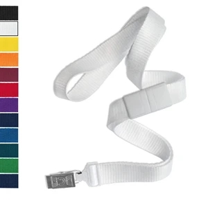 5/8" Blank Breakaway Lanyards with Bulldog Clip, Flat Ribbed