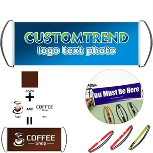 Custom Handheld Banner with Logo Picture Text