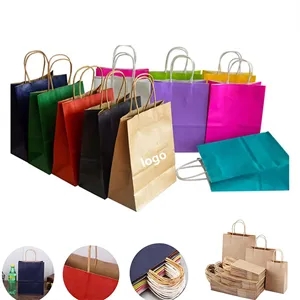 Kraft Paper Portable Paper Shopping Bag With Handle