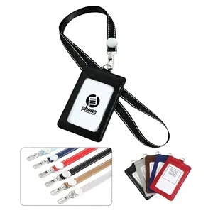 Custom Logo PU Badge with Lanyard