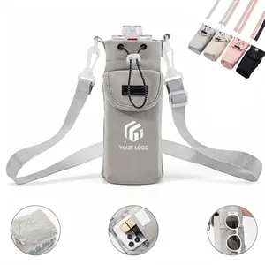 Custom Logo Travel sports waterproof water bottle holder with strap