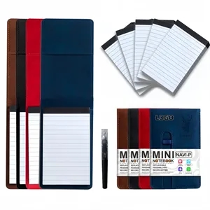 Custom Logo Leather Pocket A7 Notebook with Pen