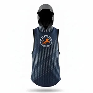 Custom Logo Full Color 180G Lightweight Sleeveless Hoodie T-Shirt