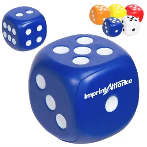 Custom Logo Casino Theme PU Foam Dice Stress Reliever Squeeze Toy