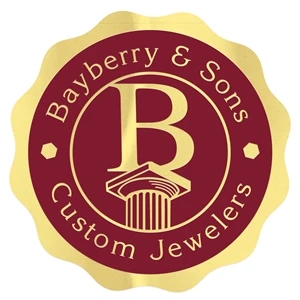 Round Special Occasion Roll Label w/ Rippled Edge (1 1/4" di