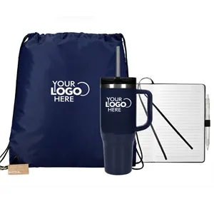 Eco Friendly Drawstring Bag,Tumbler and Journal Set