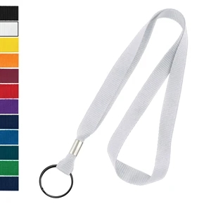 5/8" Blank Non-Breakaway Lanyards w Split Ring, Flat Ribbed