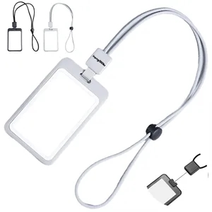 Custom Logo Retractable Full View Rigid ID Badge Holder With Lanyard